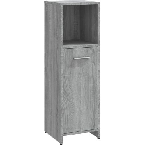 Meuble de Rangement Toilette,Armoire de bain Sonoma gris 30x30x95 cm Bois d'ingénierie -34298 (1/5)