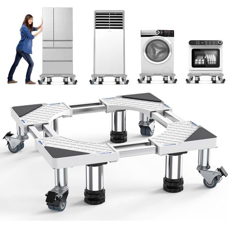 Socle Lave Linge Base de Machine à Laver Réglable Support Charge Maximale 500KG Longueur Réduction du Brit Effec,Adjustable 54.5-67 cm, 13.5 cm (1/5)