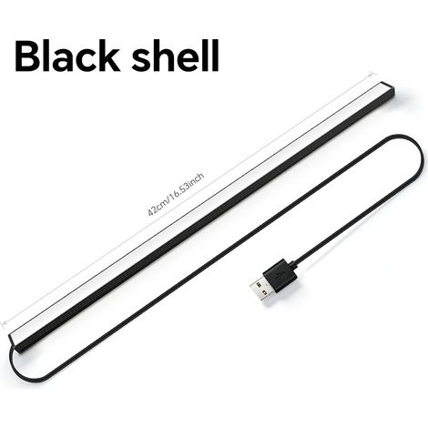 Bande LED tactile dimmable en métal (noir, blanc) de 42 cm, alimentée par USB 5 V (1/5)