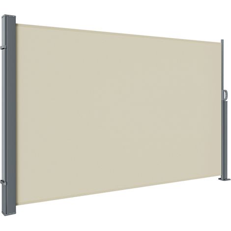 Randaco Auvent Latéral Rétractable, Paravent extérieur 160x300cm Brise-vue de Jardin, Écran de Protection, Écran de Balcon Terrasse Beige (1/5)