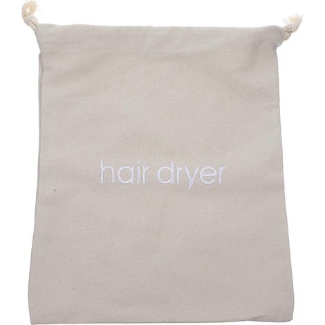 Sacoche de rangement pour sèche-cheveux (hôtel/maison) avec cordon de serrage-33x30cm-Light Grey (1/2)
