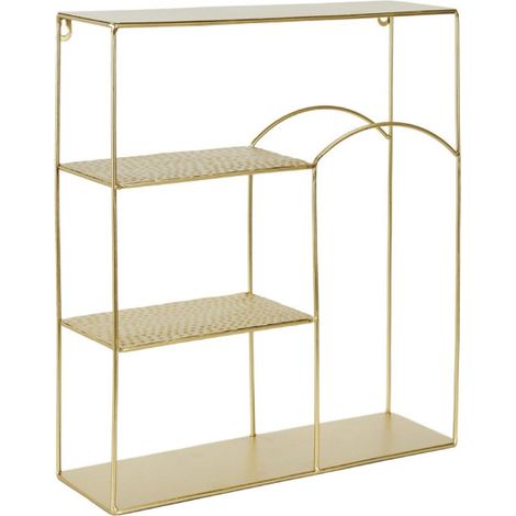 Étagère Murale en Métal Martelé "Alia" 45cm Or (1/5)