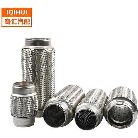 Tuyau d'échappement ondulé de 2 pouces, raccord d'échappement flexible de 50,8 mm de diamètre, joint flexible d'échappement automobile, diamètre intérieur de 50,8 mm - double tresse (1/5)