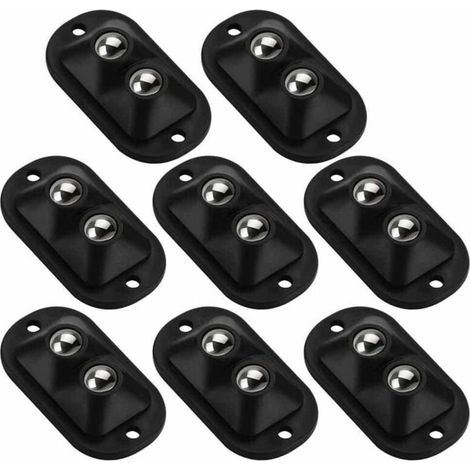 8er Set selbstklebende Möbelrollen - Selbstklebende Flachrollen - Schwarz (1/4)