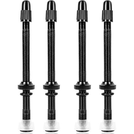 4 Tiges de Valve Presta sans Chambre à Air pour Vélo en Alliage D'Aluminium 80 mm avec Outil de Retrait de Noyau de Valve (1/5)