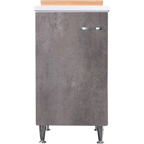 Lavatoio 45x50 corten grigio maniglia destra (1/4)