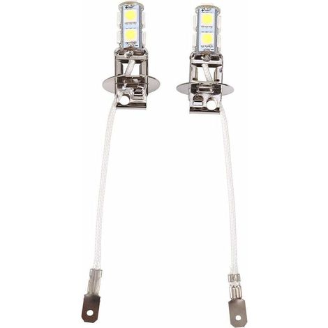 VURAHOME -6500K H3 Ampoule h3 LED 2Pcs H3 5050 Blanc 9 SMD LED Xenon DC 12V lampe de brouillard de voiture ampoules LED 6500K Antibrouillard Avant Ampoule de Phare Blanc de Xénon de Voiture Automatiqu