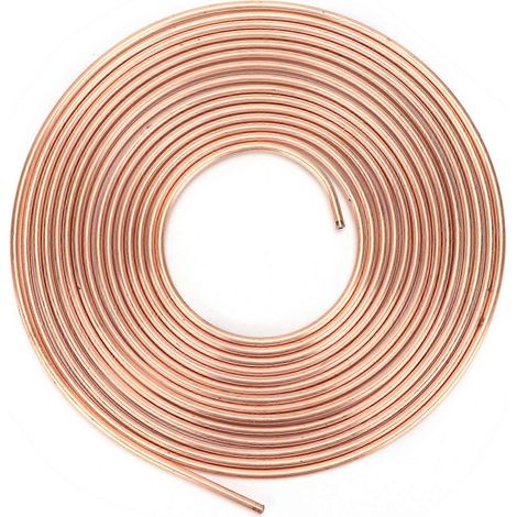 Tuyau de frein de 25 pieds en cuivre nickelé, diamètre extérieur 3/16 po, enroulé en bobine pour système de freinage hydraulique et d'alimentation (or) (1/4)