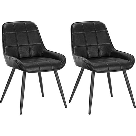 WOLTU Set of 2 Faux Leather Dining Chairs Metal Legs Reception Restaurant Chairs (1/5)