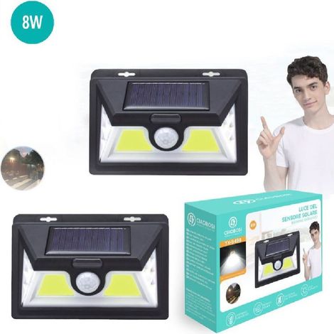 Linq - Lampada Led Cob Luce Ricarica Solare Applique Parete Sensore Movimento Tx-9498 - (1/3)