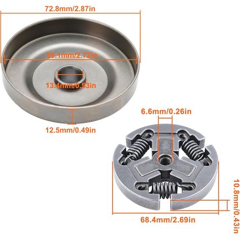 Kit d'assemblage de tambour d'embrayage avec pignon d'entraînement 3/8"-6T pour Echo CS-370 CS-400 CS-400F CS-370F CS-4200ES CS-420ES, pièces de tronçonneuse A056000181, A556000401, A556000400