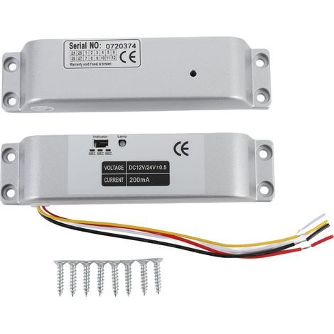 Serrure à boulon électrique DC12 24V, Mode NC, mortaise à sécurité intégrée avec délai pour portes coupe-feu en bois et métal, montée en Surface (1/5)