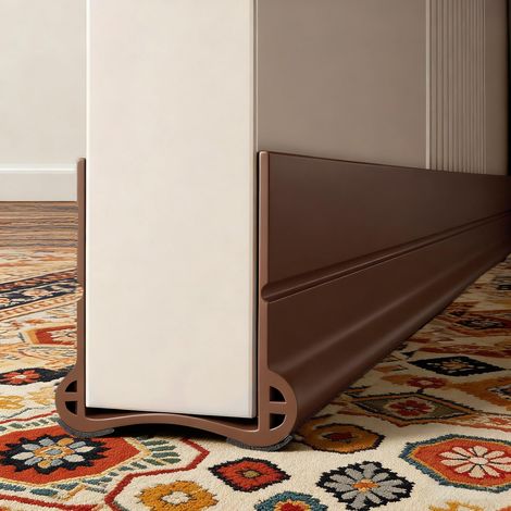 93cm Joint de Porte Anti Bruit Porte, Boudin de Porte Anti Courant d'air, Autocollant, Boudin de Porte pour Isolation Acoustique, résistant aux intempéries pour Portes (Marron) (1/5)