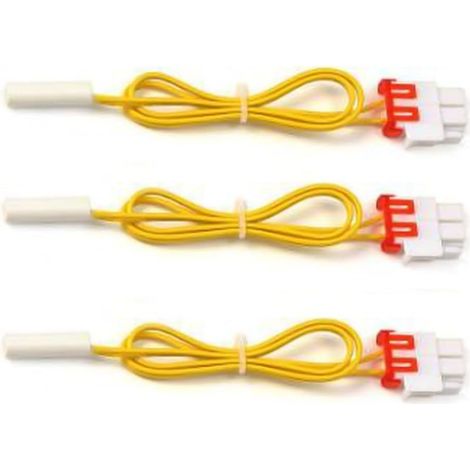 Sonde de température de dégivrage pour réfrigérateur Samsung RS21 DA3200006W - 60 cm 5 K Ohm - Fil étamé jaune - Compatible avec le refroidissement du réfrigérateur et congélateur RS21 (1/5)