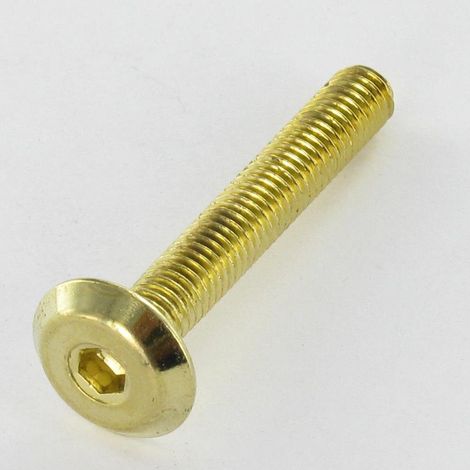 Vis métaux tête plate Clé de 4 HC4 M6X80 Acier laitonne-1 pièce