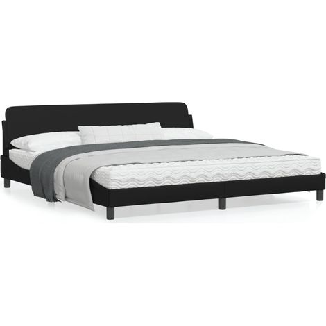 vidaXL Giroletto Dover Nero 200x200 cm in Similpelle (1/5)