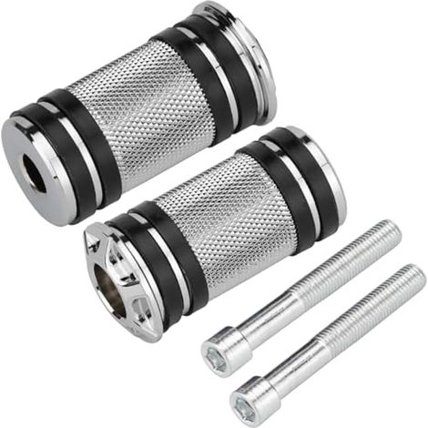 Lot de 2 repose-pieds de rechange pour levier de vitesse de moto Harley Davidson Touring Softail Dyna Sportster Street Glide Road (Chromé-C, 2 pièces) (1/5)