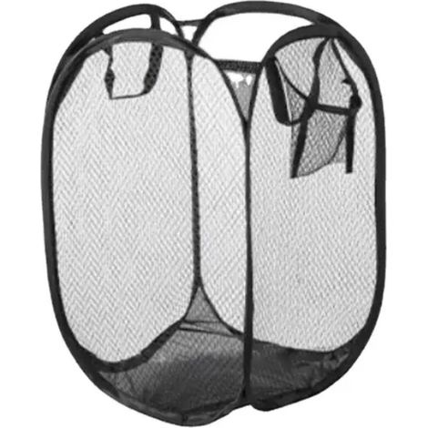 Panier à linge pliant salle de bain vêtements maille sac de rangement linge sale panier de tri enfants jouets articles divers stockage organiser noir