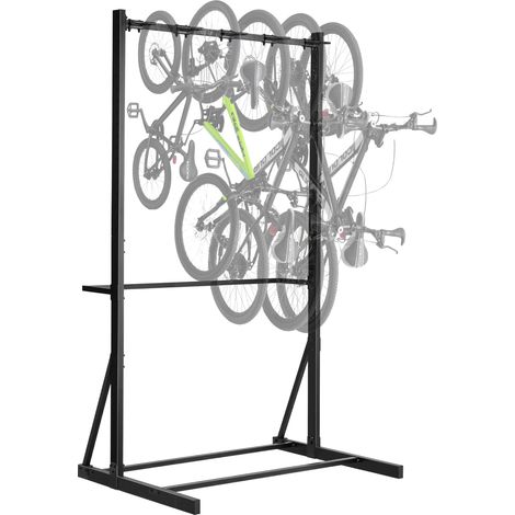 VEVOR  Portabici Verticale in Acciaio al Carbonio, Capacita di Carico 136 kg per Massimo di 5 Biciclette, Portabici Indipendente, per Casa, Garage, Supporto per Biciclette per Interni Esterni