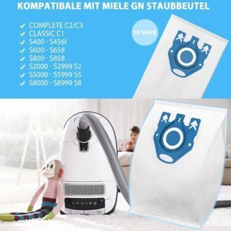 8-teiliges Staubsaugerbeutel-Set, kompatibel mit 3D Efficiency GN, Complete C2, C3, Classic C1, S2000, S5000, S8000, Ersatzteile für Staubbeutel (1/3)