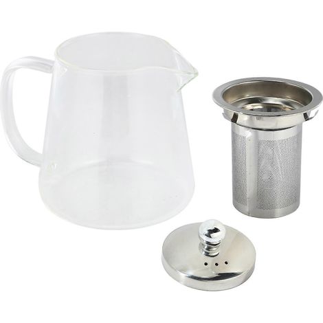 Théière en verre borosilicate transparent, 5 tailles, ensemble en acier inoxydable 304, 380 ml (1/5)