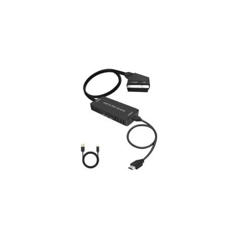 QORVA-Convertisseur péritel vers HDMI, adaptateur HD 720p/1080p, convertisseur audio vidéo pour téléviseurs, projecteurs, décodeurs et lecteurs DVD Blu-ray