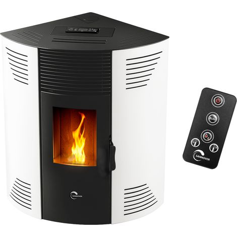 Stufa a pellet angolare Iseos 12,2 kW Bianco Sannover