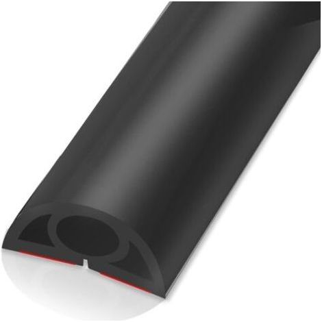 QORVA-1m Passe Câble Sol Protège-câbles De Sol, 2 Cm De Largeur Cache-câble De Plancher Facile À Installer, Passage Câble Plancher en PVC (Black) (1/5)