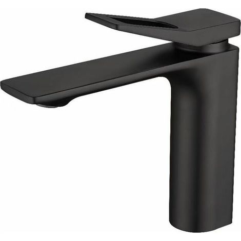 Sink Faucet,Black Bathroom Faucet,304 Brushed Stainless Steel,Anti-Scald Sink Faucet,Hot and Cold Faucet，Hose not included (1/4)