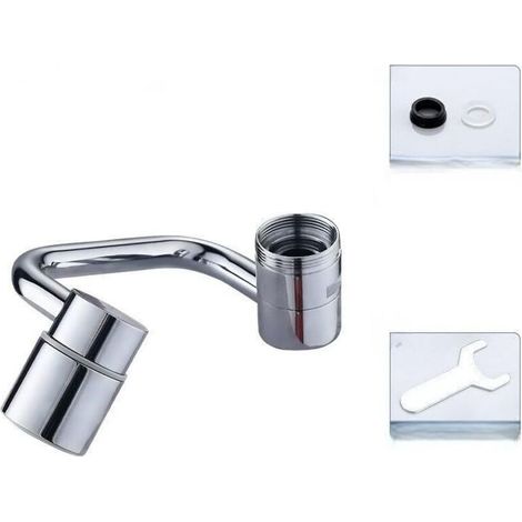 Universelle, um 1440° drehbare Wasserhahnverlängerung mit 2 Wassermodi - Spritzschutz-Wasserhahnverlängerungsarm für Küchen- und Badezimmerwaschbecken (U-förmiger Roboterarm [Doppelt]) (1/4)