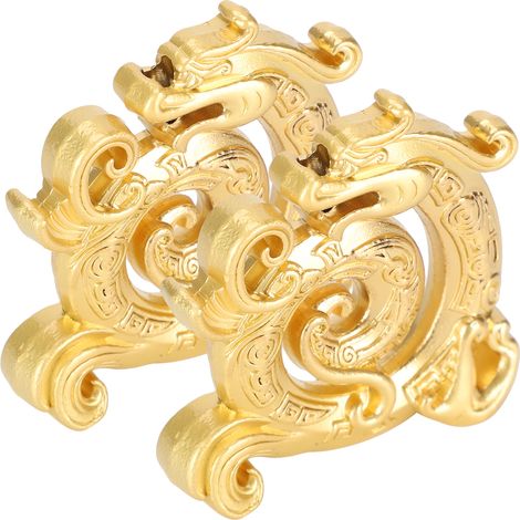 Lot de 2 porte-encens pour bâtonnets de bois de santal, brûleur en alliage, ornements en forme de dragon pour la méditation et le yoga (doré) (1/5)