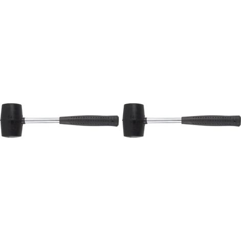 300 g avec manche en métal et tête souple, idéal pour camping, bricolage et pose de sols, frappes contrôlées et prise confortable (Lot de 2)