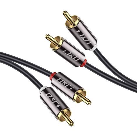 Câble RCA, plaqué or, 2 connecteurs mâles RCA vers 2 connecteurs mâles RCA, gaine en cuivre, 90 cm (3 pieds) (1/5)