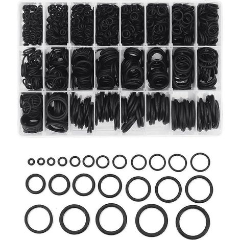 Kit de joints toriques, 1200 pièces, 24 tailles différentes, assortiment de joints toriques en caoutchouc (1/5)