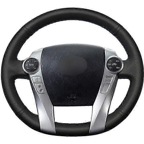 Hand-sewing Black Pu Artificial Leather Car Steering Wheel Covers Wrap For Toyota Prius 30 Xw30 2009-2015 Prius C Us 2012-2017( Gray thread) (1/5)