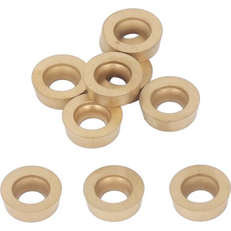 Jeu de 10 plaquettes de tournage carbure RPMT1003, lame de fraisage CNC, outil de coupe pour tour, kit d'inserts rectifiables, acier et métal, précision. (1/5)