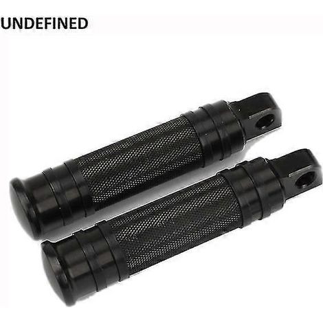 Motorrad-Rändelfußrasten, CNC-gefräst, verchromt, für Harley Touring, Sportster 883, Softail, Dyna, Fatboy, Universal – Schwarz (1/5)