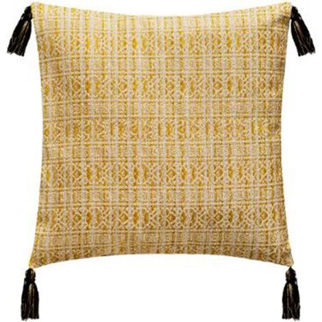 Housse de Coussin "4 Pompons" 40x40cm Ocre