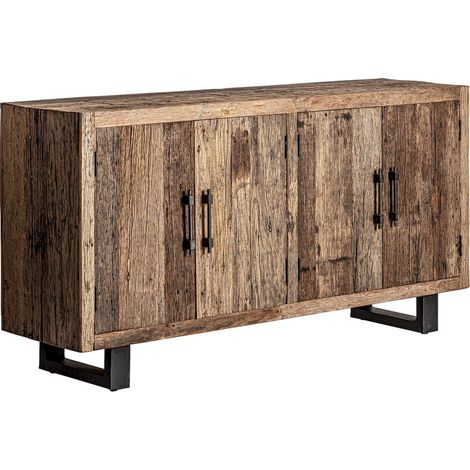Buffet Carrik en Bois Naturel Style Colonial - Bois de pin vieilli et chaleureux (1/5)