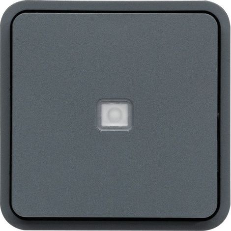 Va-et-vient étanche Cubyko associable à voyant lumineux Rouge - IP 55 - Gris - WNA003- Hager (1/3)