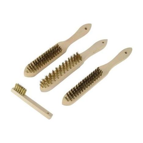 Brosse métallique acier, laiton 4 pièces Brüder Mannesmann M41920 1 set (1/4)