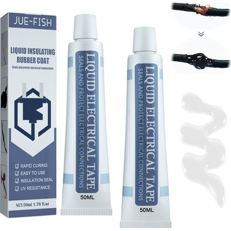 Lot de 2 rubans isolants électriques liquides, caoutchouc de silicone étanche pour la réparation de circuits imprimés et de lignes électriques (1/5)
