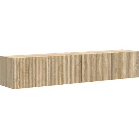 Lot de 2 meubles TV muraux modernes avec étagères parfaits salon 78,5 x 31 x 29,5 cm en bois d'ingénierie sonoma (1/5)