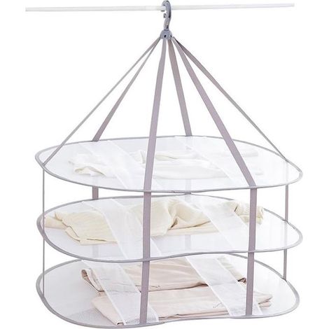 Étendoir à linge pliable 3 niveaux – 77x62x78 cm – Suspendu – Parfait pour vêtements, pulls, décoration et Noël (1/5)
