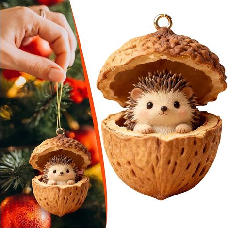 Guirlande De Noël - Décoration En Acrylique En Forme De Gland Avec Animaux Des Bois - Ornements Pour Arbre De Noël - Lot De 1 Pièce (1/2)