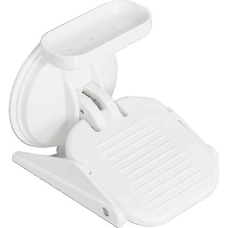 Repose-pieds de douche à ventouses sans perçage avec support de rangement, adapté aux salles de bains de la maison et de l'hôtel. (1/5)