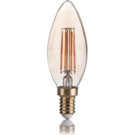 LAMPADINA ATTACCO E14 OLIVA IN VETRO AMBRA 4 W 400 lm 2200 K Ø 35 x H 100 mm (1/2)