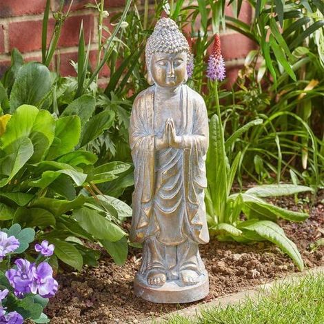 Large Garden Buddha Statue Meditating Buddha Ornament Outdoor Resin Gold Effect Waterproof Garden Ornament