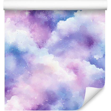 Papier peint aquarelle galaxie lavande, bleu, blanc et azur 50x1000 cm (1/5)
