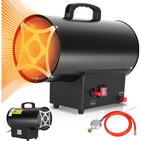 Jiubiaz Generatore di aria calda a gas da cantiere 10 kW, robusto corpo in metallo, per lavori e locali tecnici (1/5)